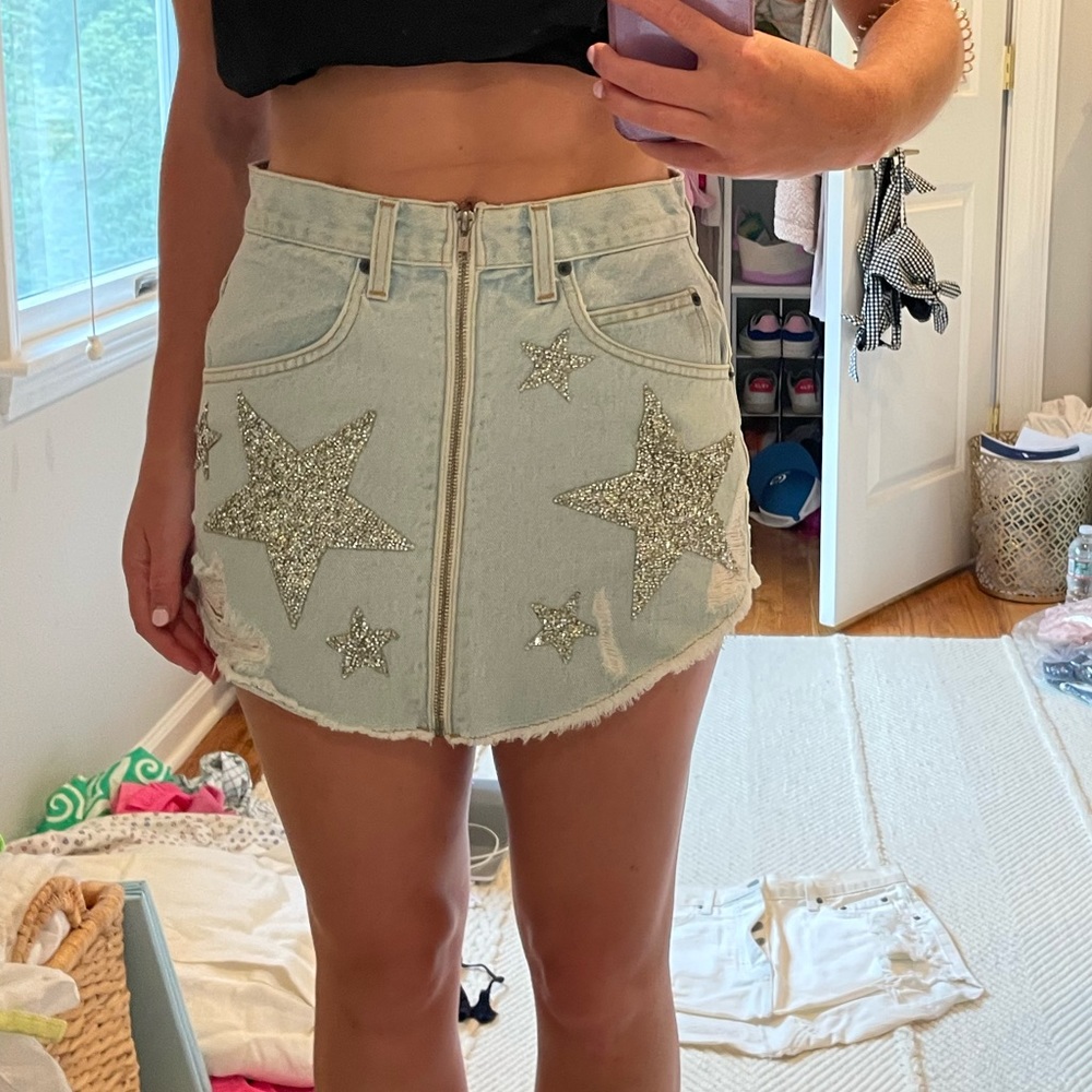 Carmar denim star skirt